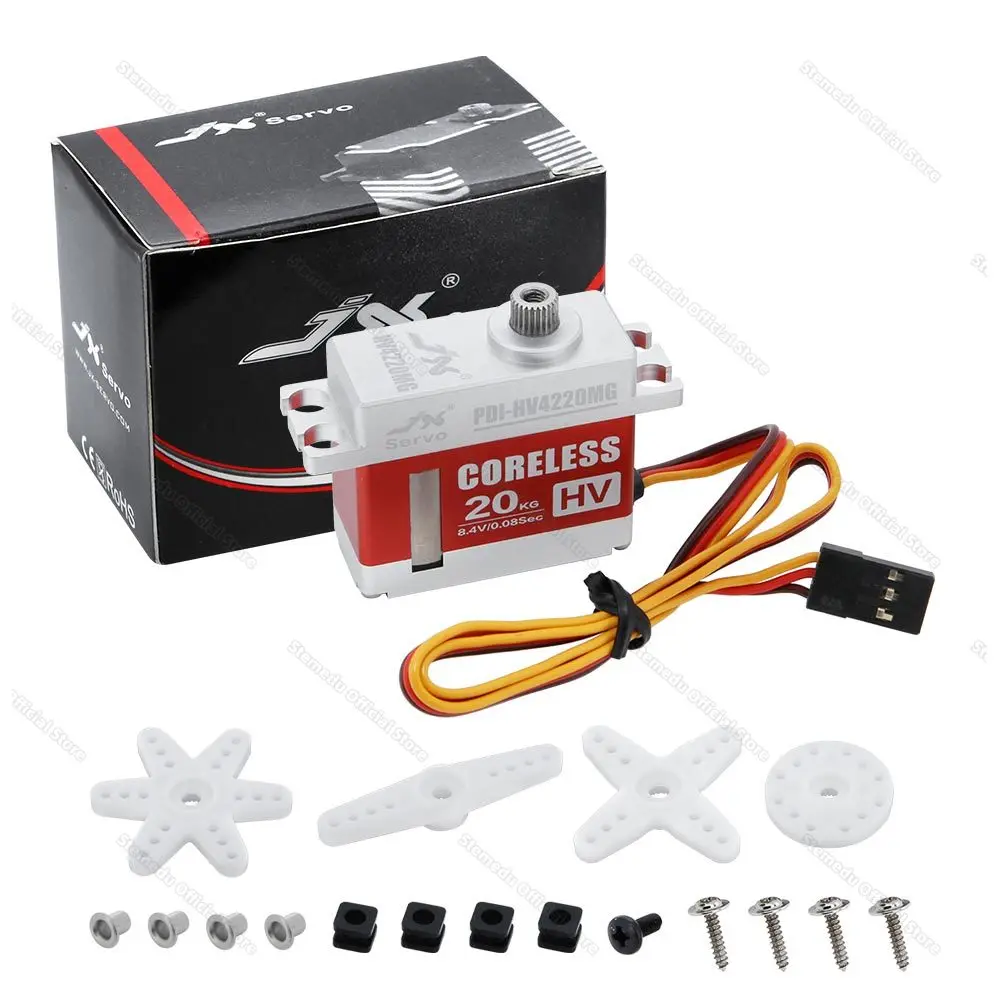 

Цифровой сервопривод JX PDI-HV4220MG 20 кг 8.4 В, цельнометаллический, безколлекторный, среднего размера, с дифференциалом, для радиоуправляемых моделей самолетов и вертолетов