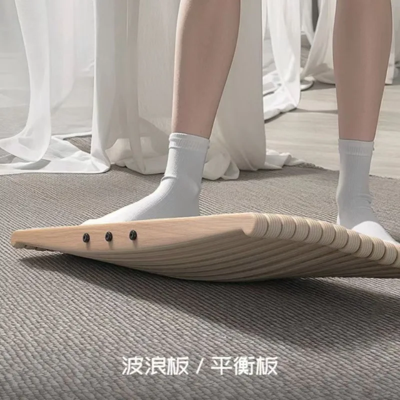 Tabla de Equilibrio de Madera Sólida para Masaje de Pies, Entrenamiento de Descompresión, Ejercicio de Tobillos, Skateboard de Pie, Equipo de Gimnasio Portátil