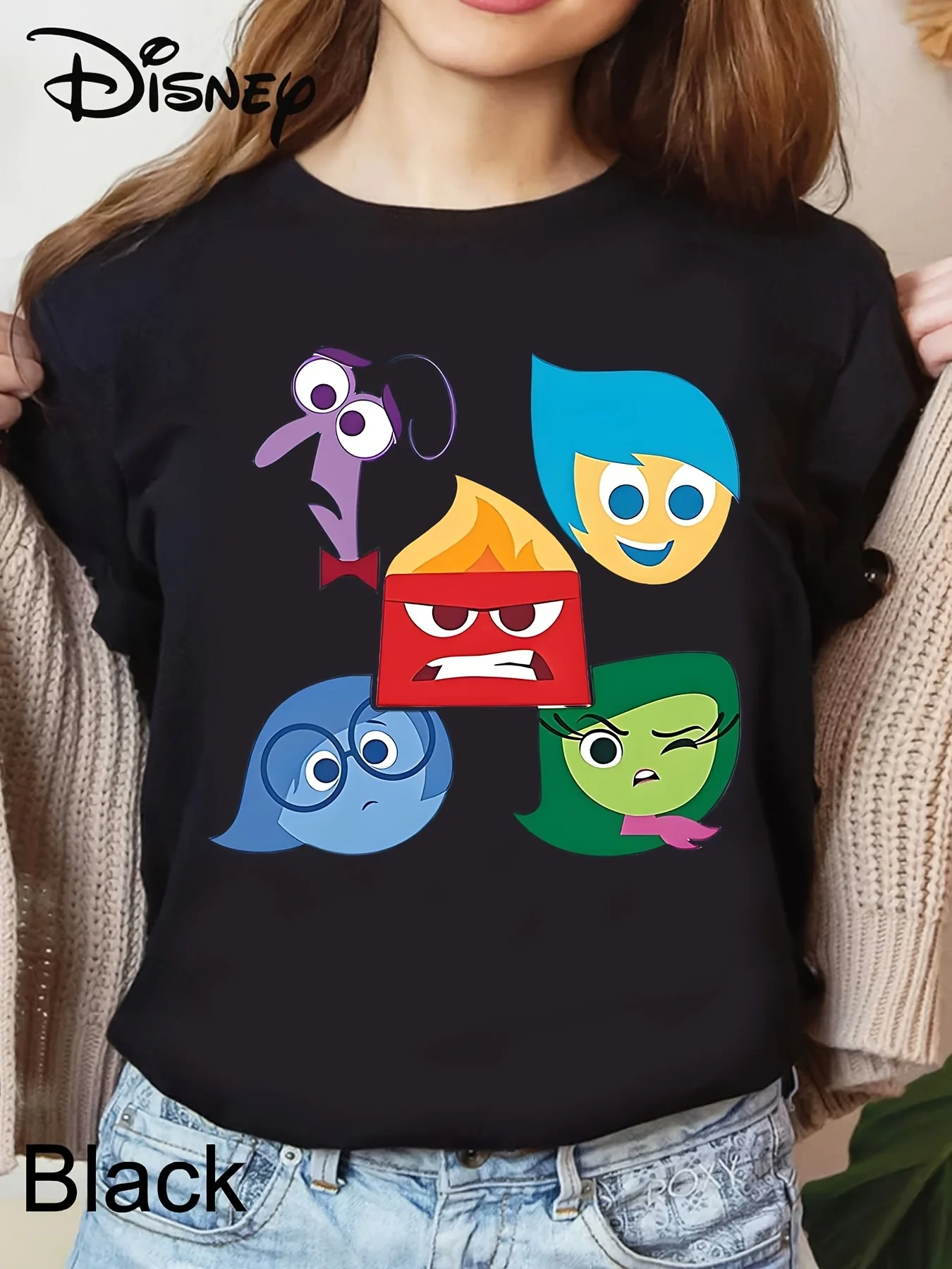 

Women's T-shirt, Reversed Pattern Character T-shirt, Mental Health Themed T-shirt, Relaxing Quote T-shirt, Casual Machine Wash