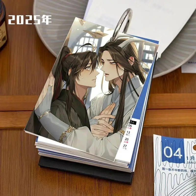 anime grao mestre do calendario de cultivo demoniaco mdzs lan wangji wei wuxian calendario semanal material de escritorio 2025 01