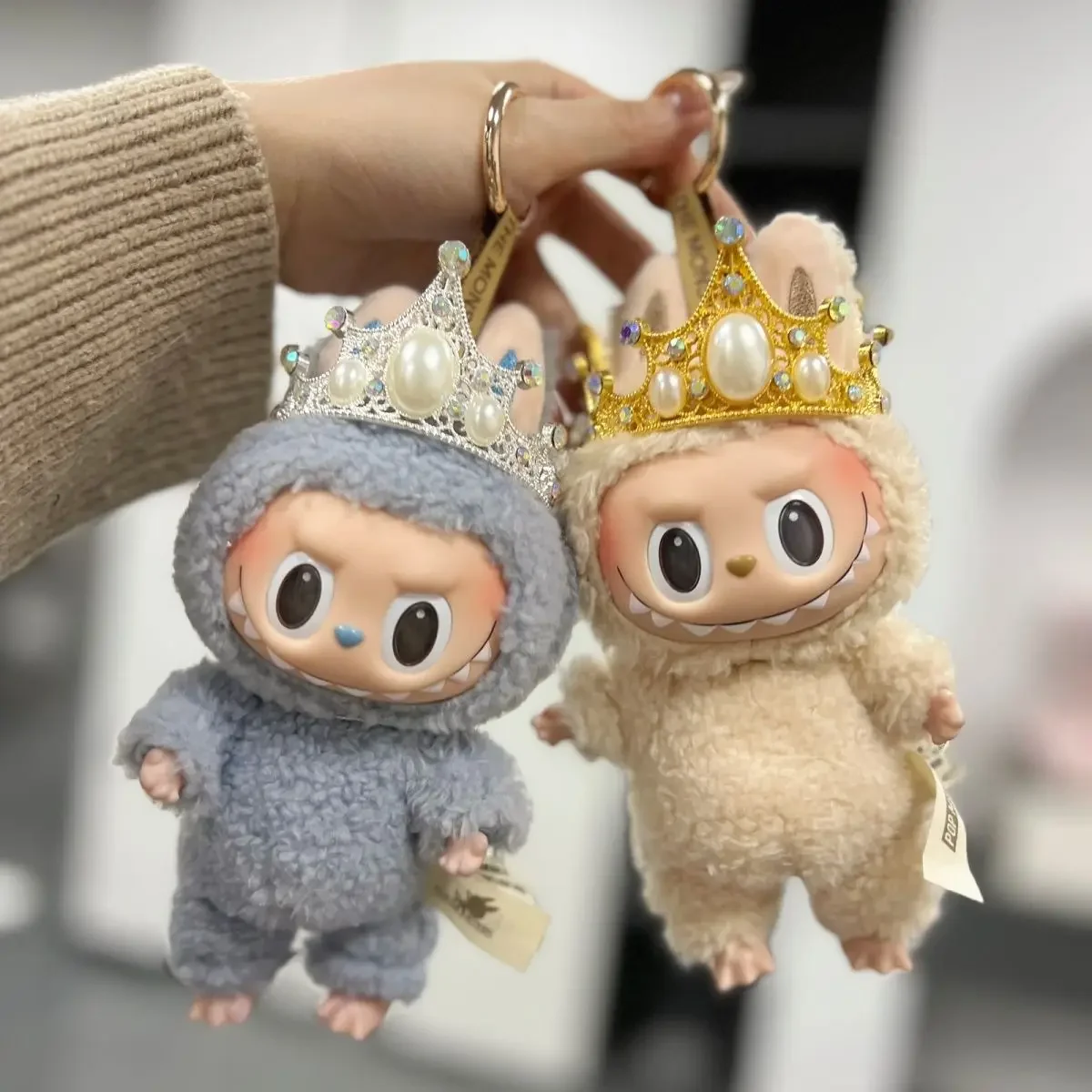 17cm Labubu idole couronne chapeaux accessoires mignon Kpop Exo zweet van capuche en peluche poupée bricolage filles accessoires