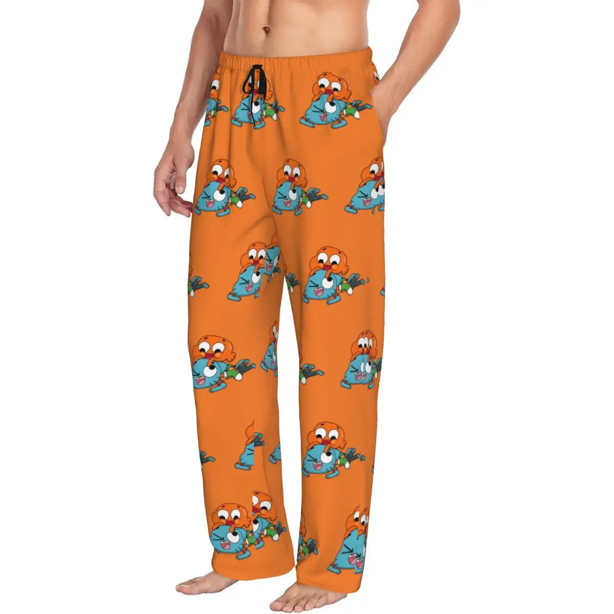 Custom The Amazing World Of Gumball Pajama Pants Men's Animated Comedy Sleepwear Lounge Sleep Bottoms Stretch with Pockets
