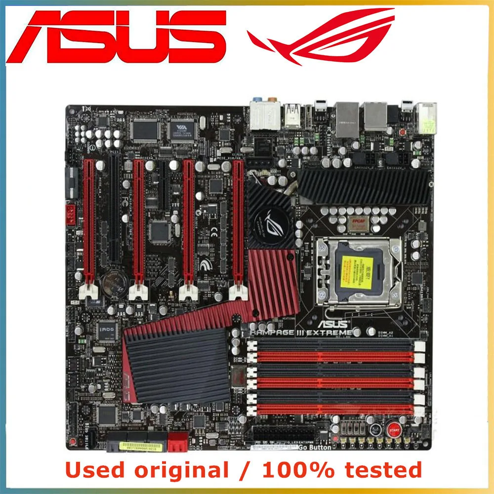 For Intel X58 For ASUS Rampage III Extreme Motherboard LGA 1366 DDR3 24G Desktop Mainboard SATA II PCI-E 2.0 X16