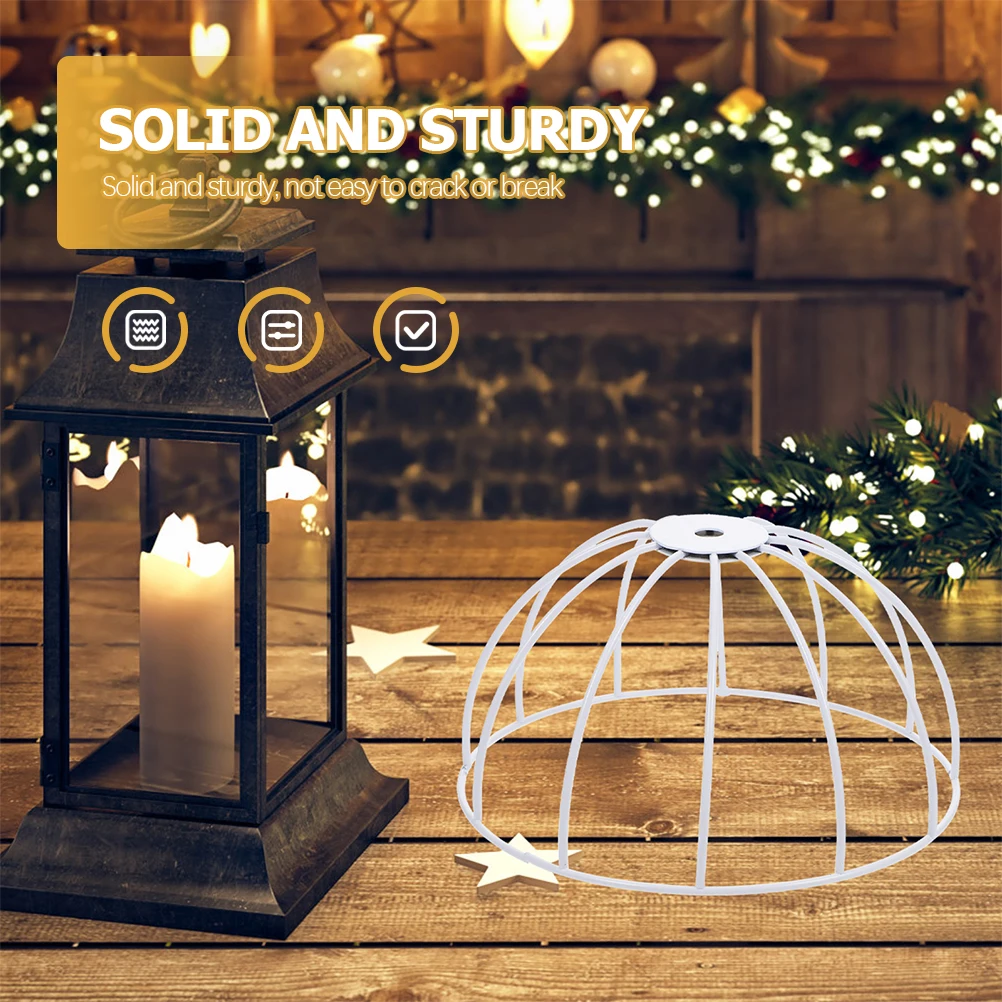 

2pcs Lamp Shade Frame Diy Wire Lamp Cover Ring For Pendant Light Metal Shade Holder Chandelier Cage Guard Support Set