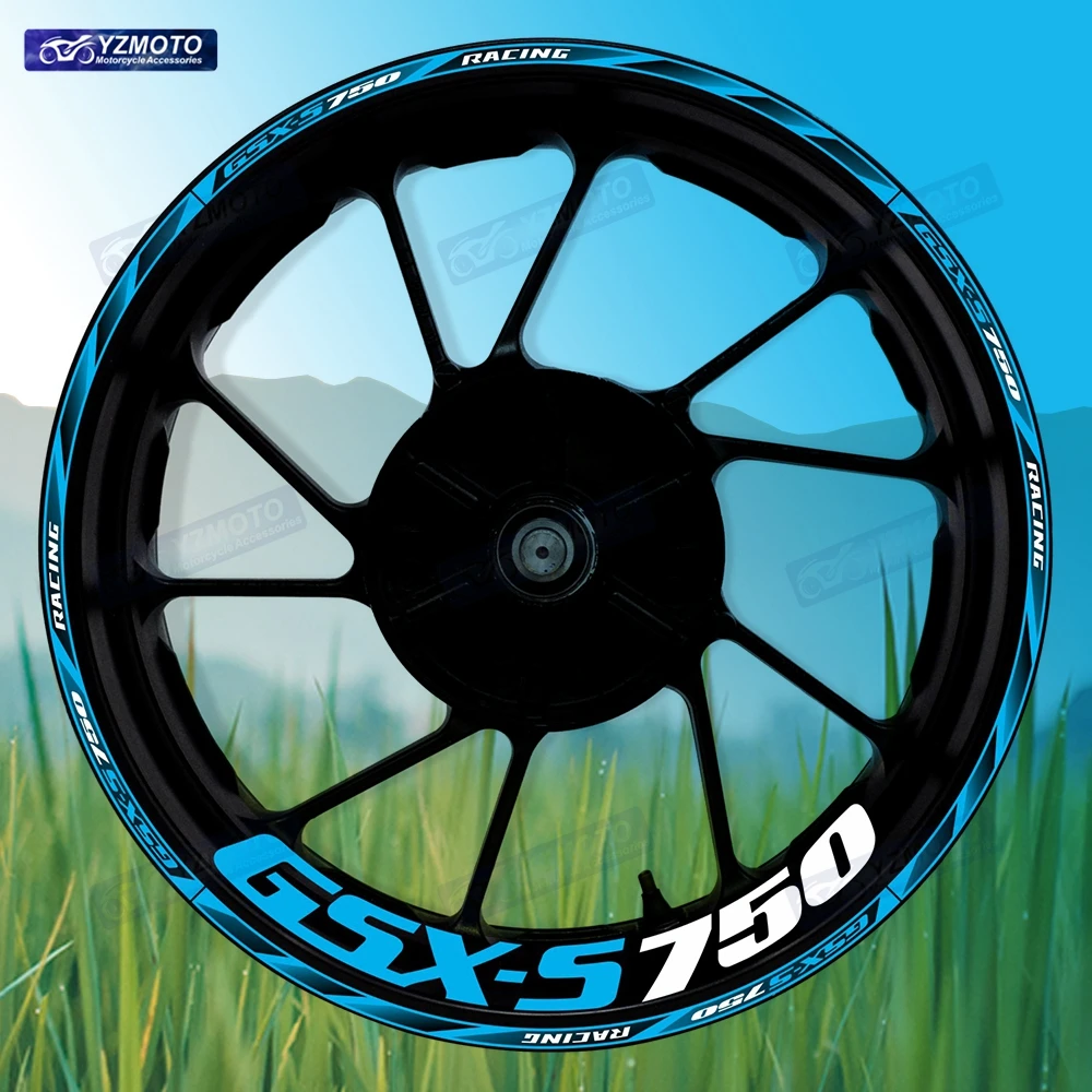 

For GSX-S750 GSX S 750 Motorcycle 17 Inch Front Rear Wheel Sticker Racing Decal Reflective Decorative Hub Stripe Rim Stickers