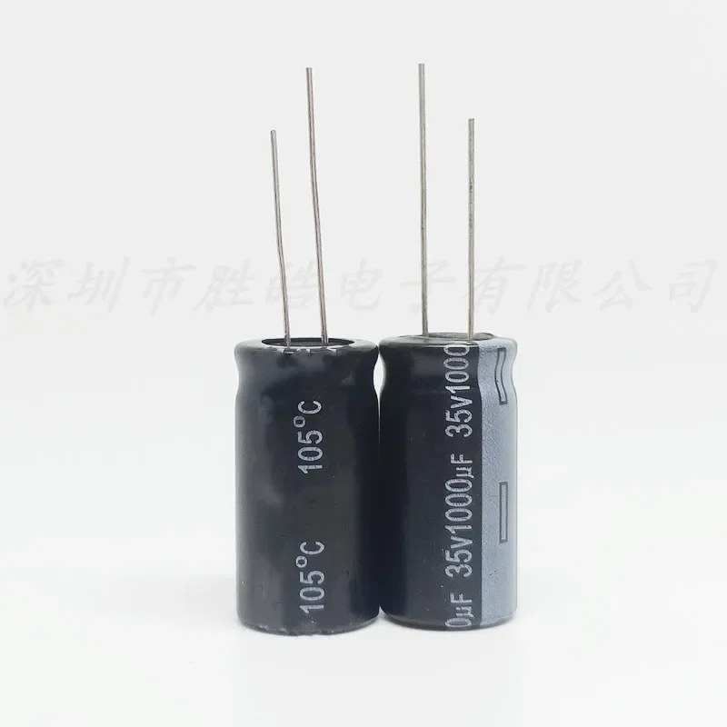 Capacitor eletrolítico de alumínio, alta qualidade, volume 13x21mm, 35V1000UF, 10pcs