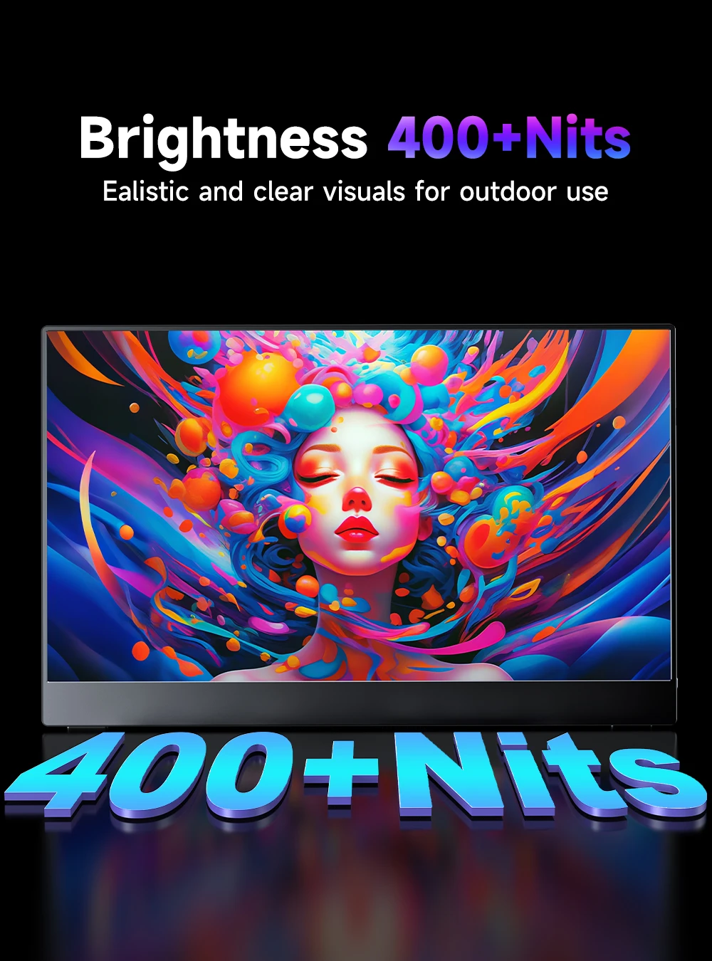 شاشة ألعاب محمولة فائقة الجودة 4K OLED مقاس 13.3 بوصة بدقة 3840*2160 ووقت استجابة 1 مللي ثانية و400 شمعة في المتر المربع و100% DCI-P3 100000:1 بتصميم نحيف للغاية لأجهزة الكمبيوتر المحمولة وأجهزة الكمبيوتر الشخصية الصغي