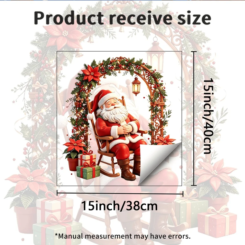 PVC Sleeping Santa Rocking Chair Arch Wall Sticker Designed for Indoor Use Without Damage to Painted or Sealed Surfaces