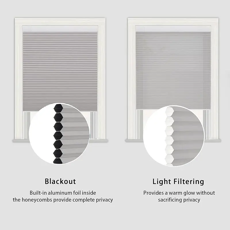 ظلال مخصصة لا تحتاج إلى ثقب الحفر لا أدوات تثبيت دليل مزدوج لاسلكي أعلى أسفل أسفل حتى الخلوية العسل الستائر لنوافذ