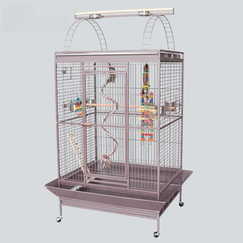 Large Parrot Cage, Luxury Villa High-end Bird Cage Large, Extra Large Metal Breeding Cage Horizontal Silk