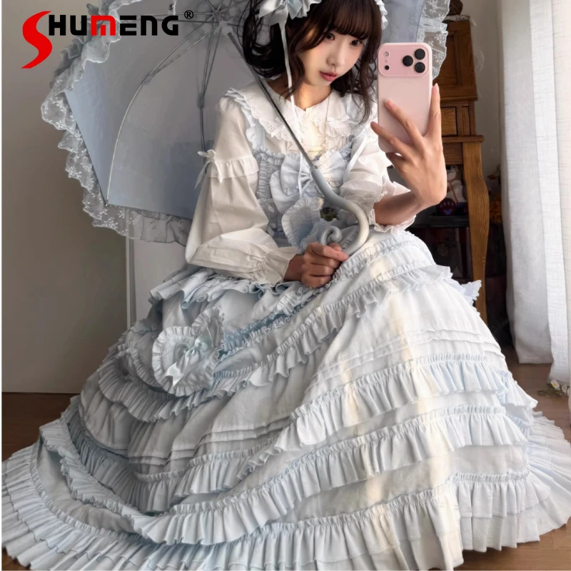 

Japanese Style Original Sweet Chic Design Classic Lolita Bow Dress Jsk Suspender Dress Winter New Clothes Y2k Beautiful Dresses