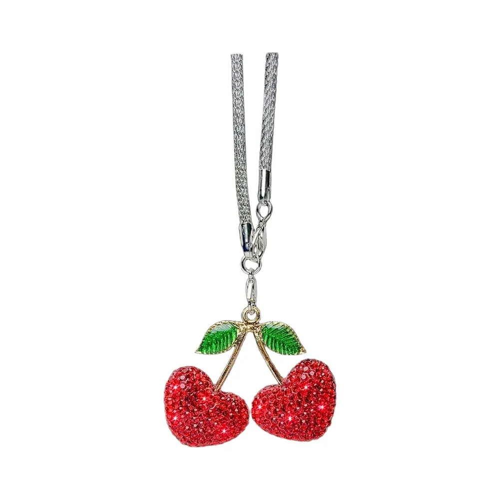 Polymer Clay Car Mirror Ornament with Rhinestone Inlay Designed for Non-Interfering Placement on Any Rear View Mirror