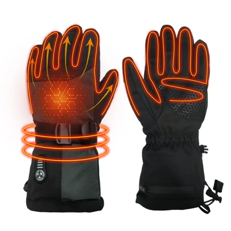 

Adjustable Temperature Usb Heating Ski Gloves for Outdoor Snowboard Riding Rechargeable Electric Battery Heated Gloves