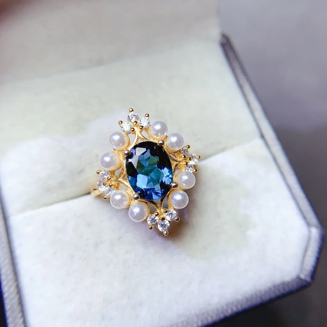 

Шикарное современное дизайнерское кольцо с демонстрирующим эффектным натуральным топазом из полированного серебра S925 Роскошный уникальный модный подарок