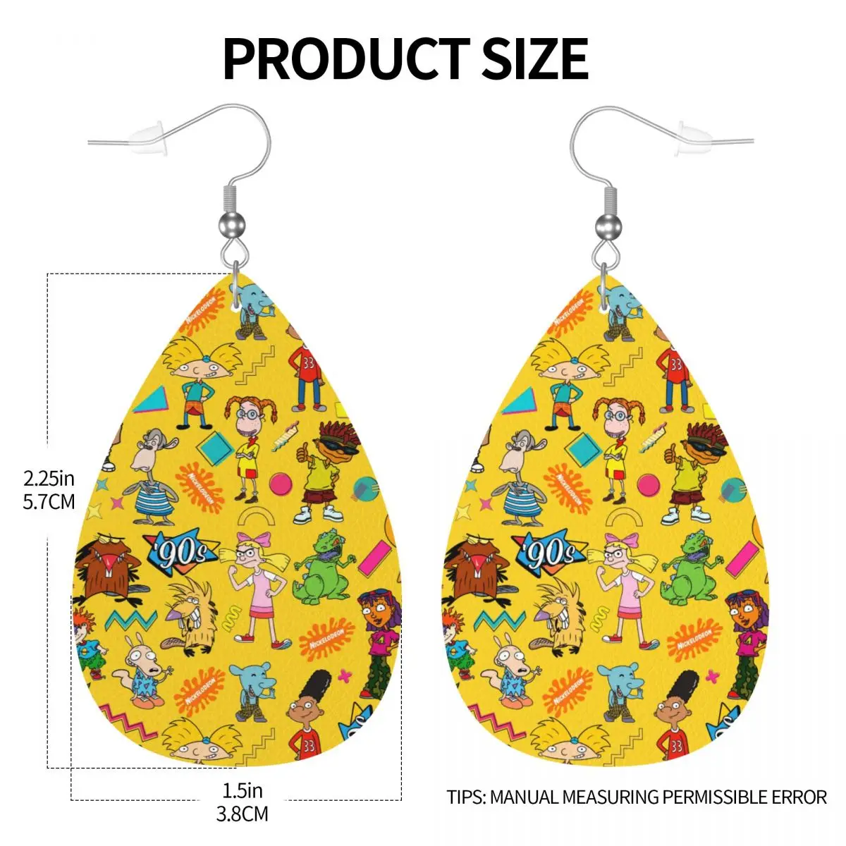 مخصص R-Rugrats Go الأقراط الجلدية البرية للنساء استرخى أقراط مجوهرات اكسسوارات #4