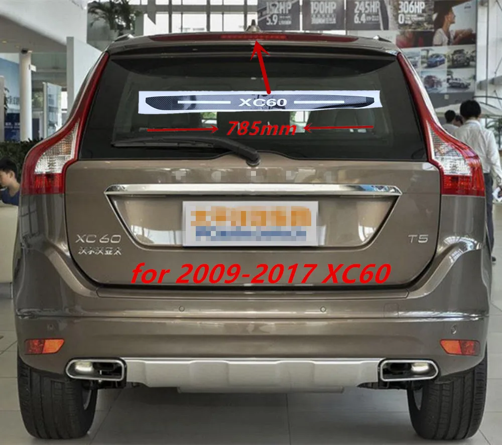 1PC Carbon Fiber Car Stickers Of High Mounted Stop Lamp High Brake Lights For Volvo XC60 2009-2017 2018-2024 Car-Styling