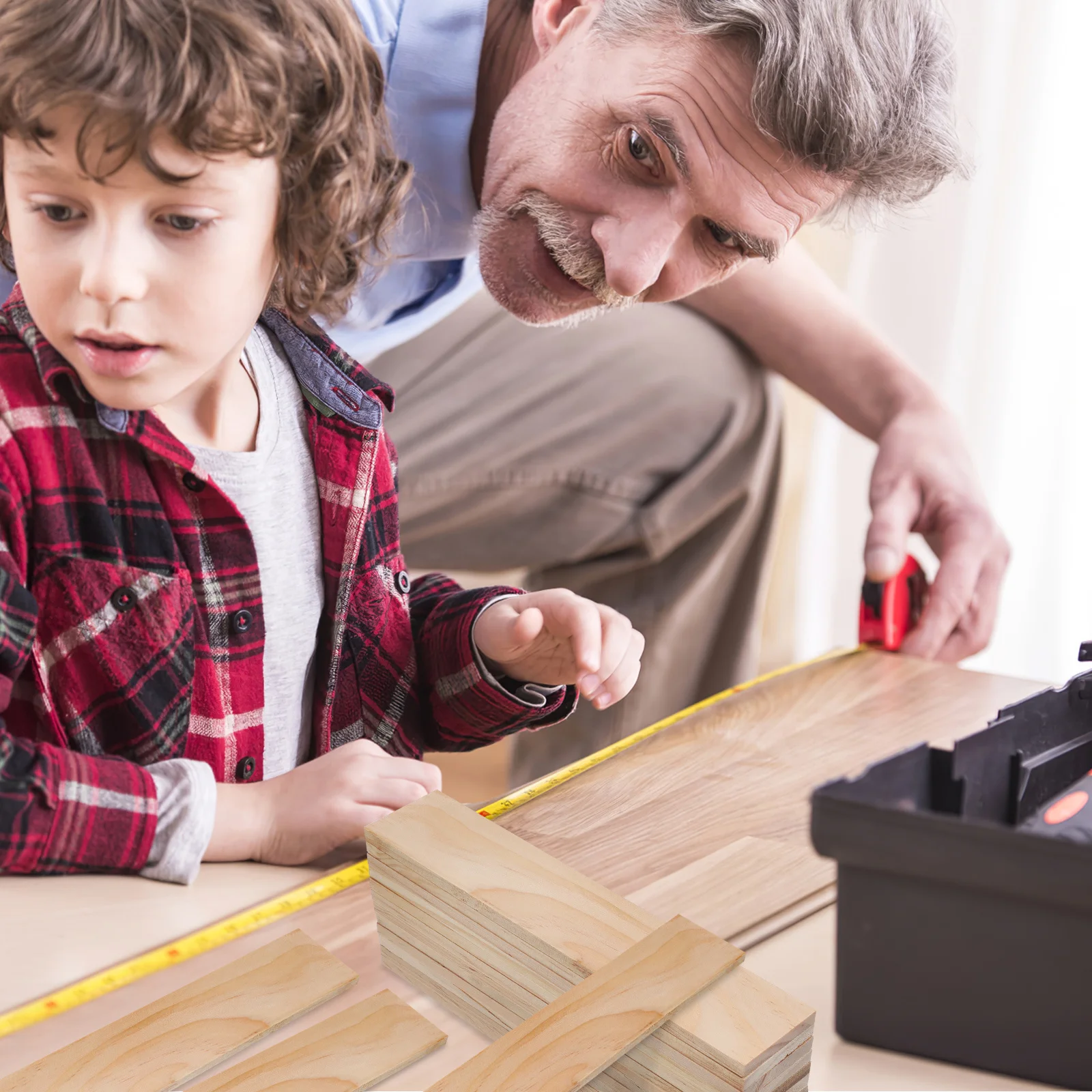 

12Pcs Unfinished Wood Boards for Crafts Rectangular Design Natural Texture Easy to Carry Wood Blocks Wooden Blocks