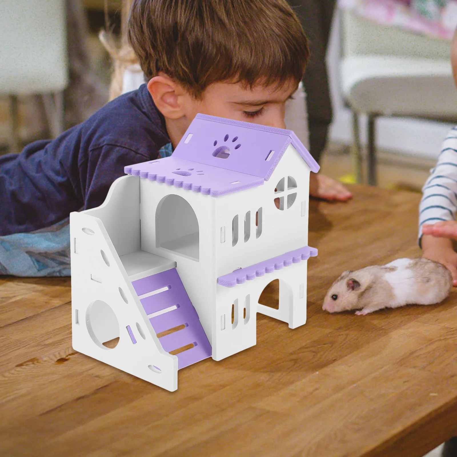 

1Set Colorful Hamster Villa PVC Double-Deck Multi-Functional Small Animal Hideout Guinea Rat Nest Rat Hideout