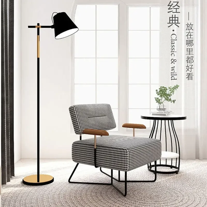 Living room houndstooth tiger chair Single high-back study lounge chair