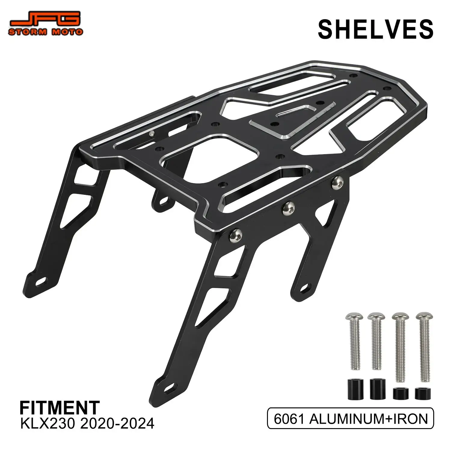 Motorcycles Parts Rear Luggage Rack Shelf Bracket Aluminium For Kawasaki KLX230 2020 2021 2022 2023 2024 Motocross Dirt Pit Bike