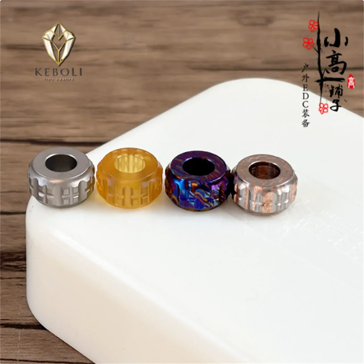 pei-チタン合金-edc-パラコードナイフペンダント-–-ストレス解消フィジェットトイ、diy-キーチェーン、懐中電灯テールロープ-ビーズアクセサリー