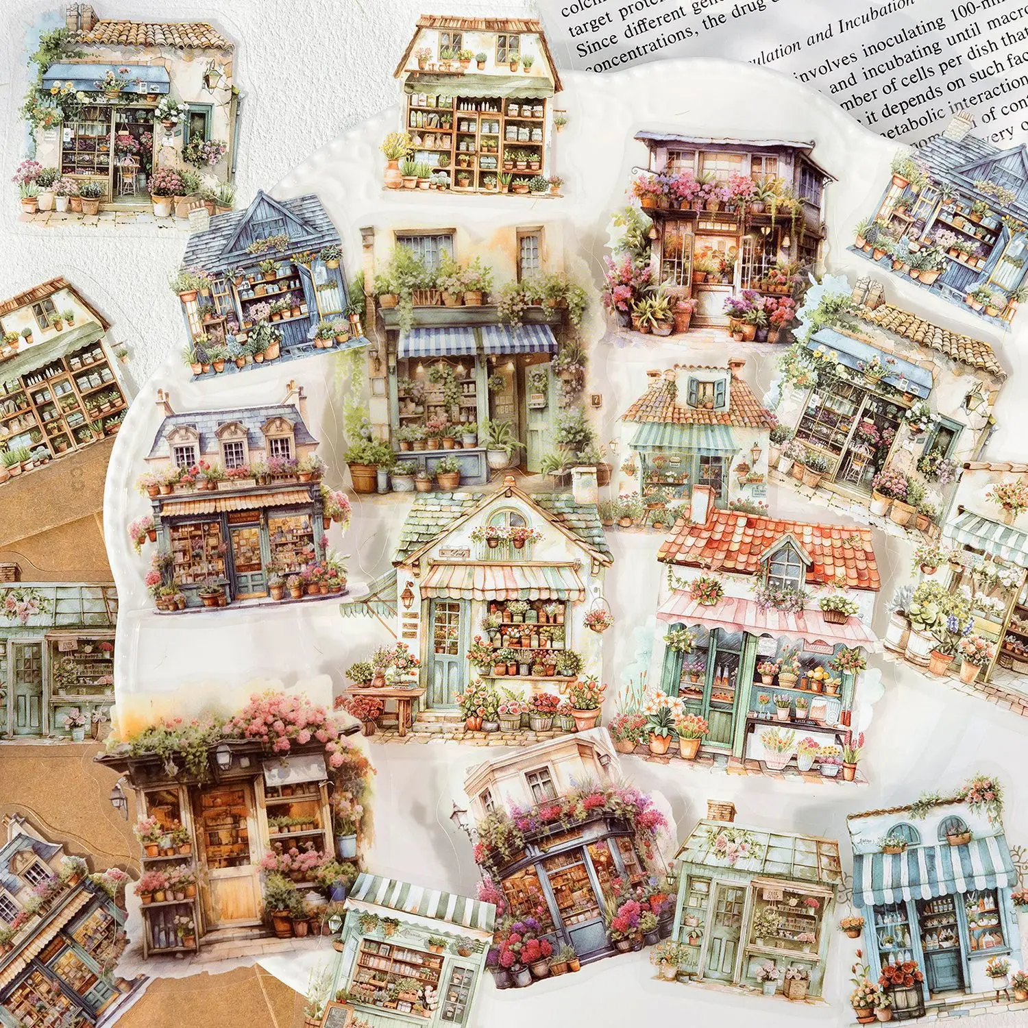 30pcs/1lot Kawaii Scrapbook Stickers  Forest Lodge Nature Series Junk Journal Gold Planner Stationery Sticker Planner Decorative