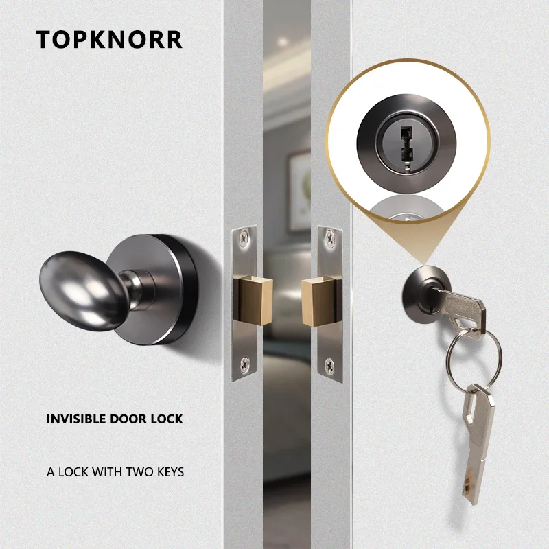 Invisible Door Lock Single Side Lock Hidden Bedroom With Small Keyhole Single Side Hidden Background Wall Black Dark Door Lock