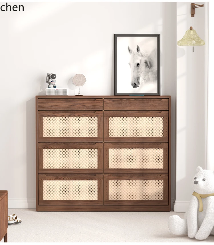 

YXY Solid Wood Entryway Ultra-Thin Flip Shoe Cabinet Space-Saving