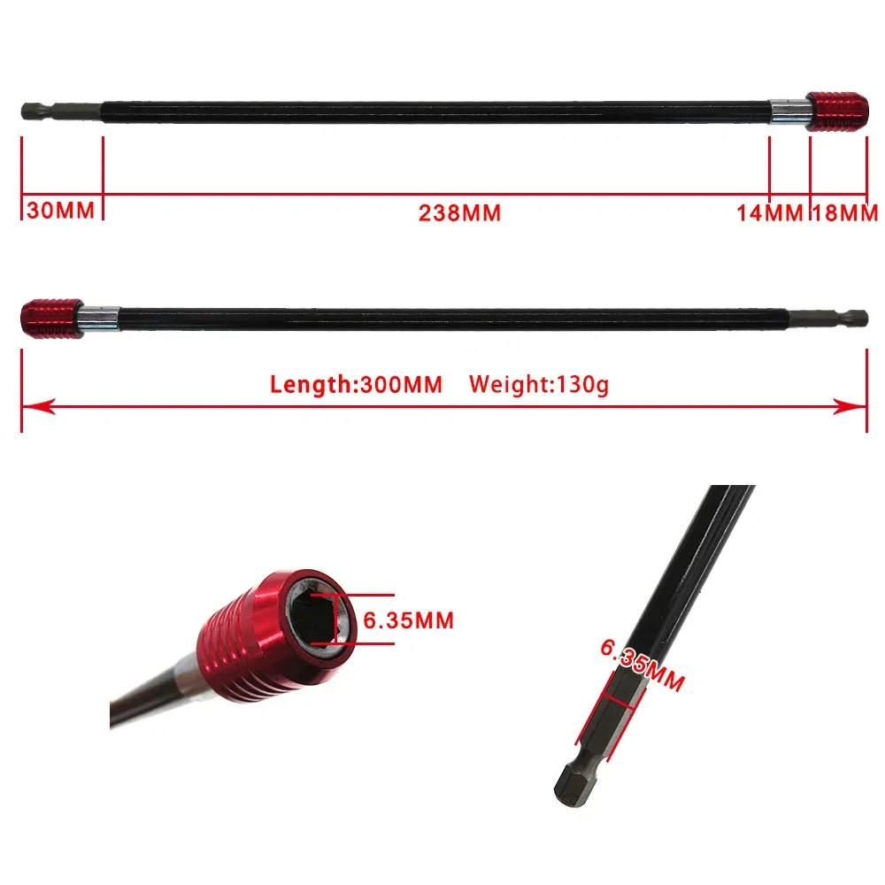 300MM 12'' Extension Rods Extender Cord For Electric Drill Brush Clean - Grout Tiles Sinks Bathroom Kitchen  Automobile