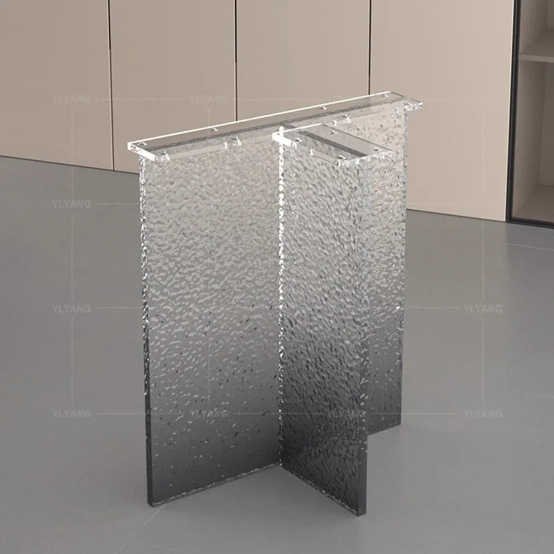 Stone pattern acrylic table legs gradually change color island platform large board table bracket foot coffee table new high tra