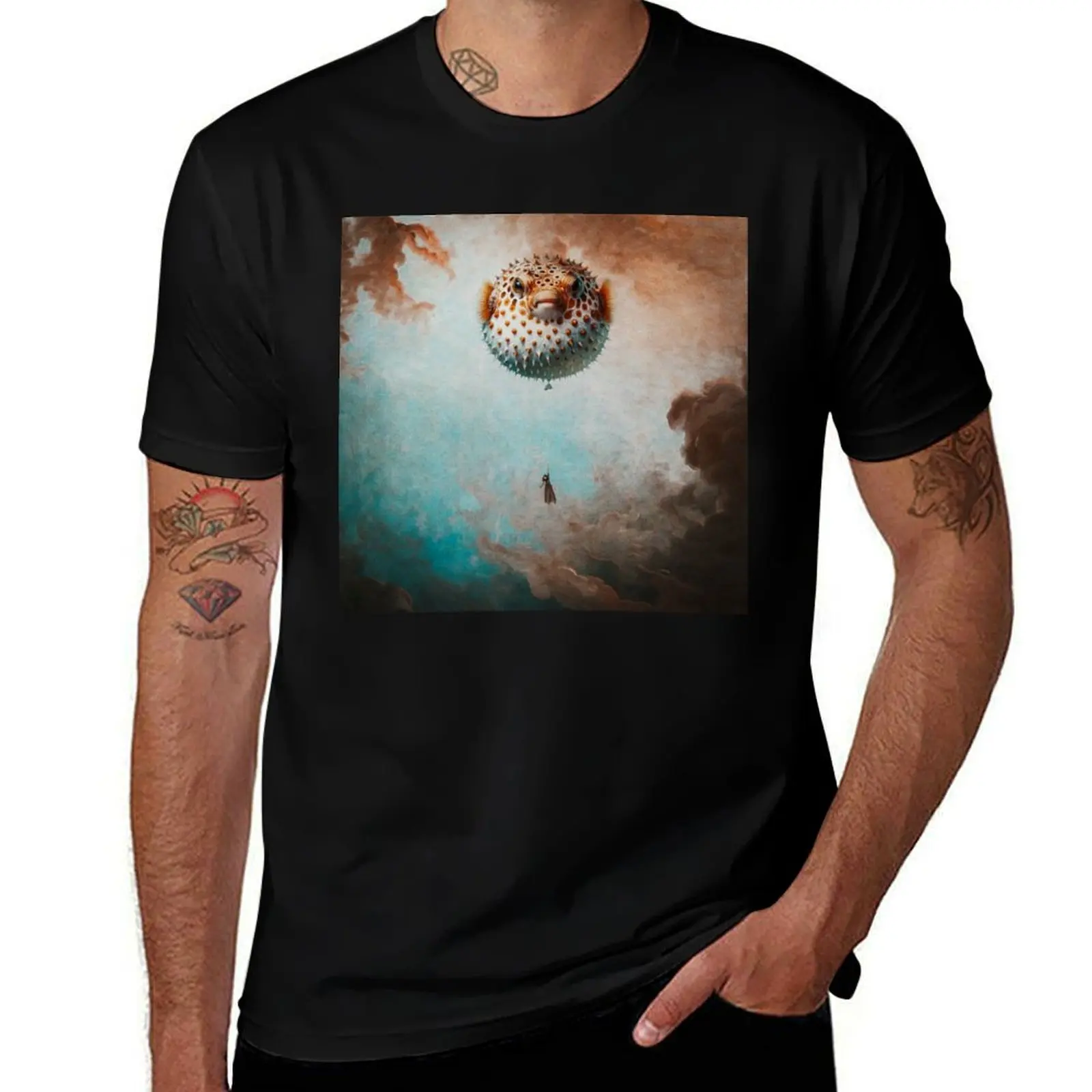 

Футболка Dreaming Balloon, мужская футболка большого размера, черные забавные подарки, большие футболки для мужчин