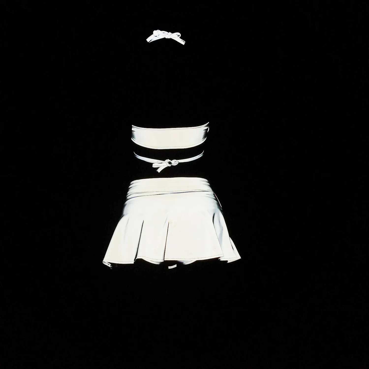 Imagem -05 - Conjunto de Biquínis Reflexivo para Mulheres Roupas Rave Sutiã de 3in Maiô Triangular e Saia Moda Praia Festival