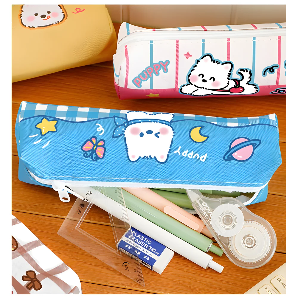 4 Stück niedlicher Welpe, große Kapazität, Bleistiftbeutel, Kinderbedarf, Belohnungsgeschenke für Studenten, ästhetischer Stifthalter, Büromaterial