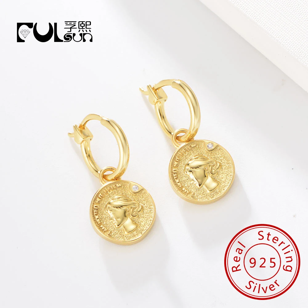 

Серьги-кольца из стерлингового серебра 925 пробы с сапфировым цирконием для женщин, ювелирные изделия