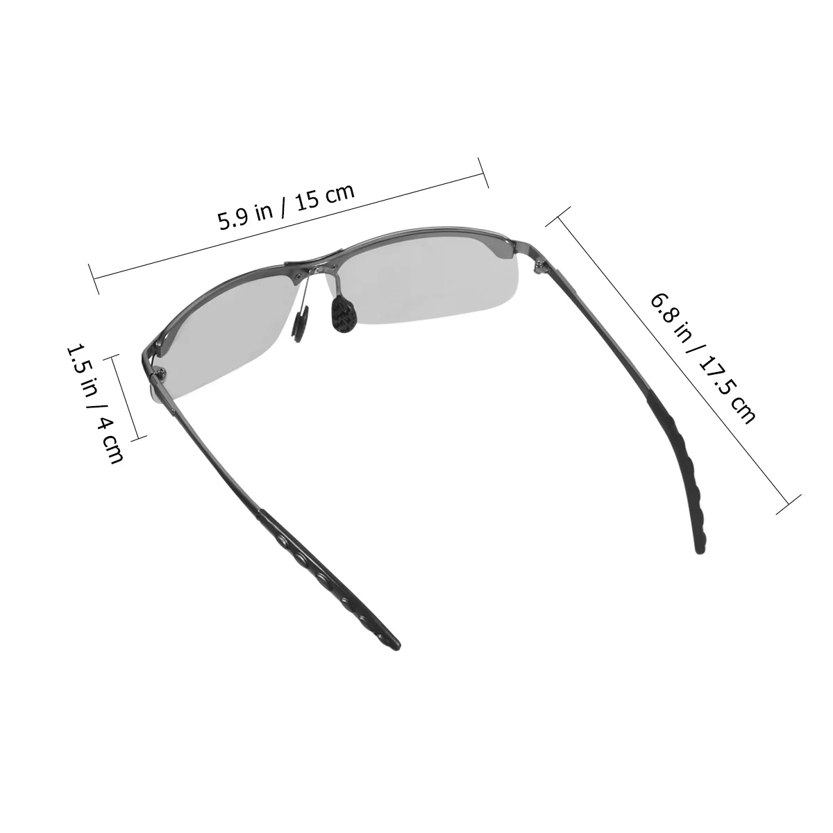 نظارات شمسية مستقطبة للقيادة الليلية، عدسات متغيرة الألوان، إطار من الفولاذ المقاوم للصدأ، وسادة أنف مريحة مضادة للوهج لركوب الدراجات