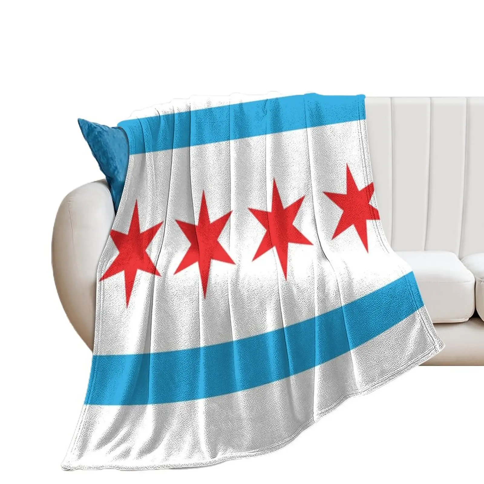 Chicago Flag Throw Blanket Comforter Polar Plush Blankets