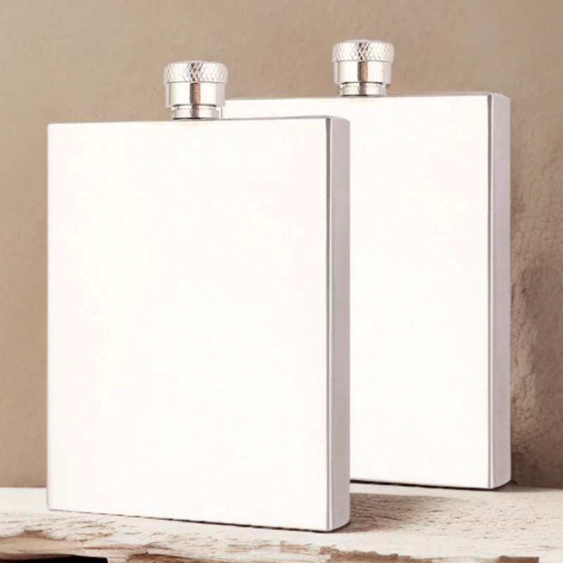 

Portable Hip Flask 3 oz Spirits Cup + Funnel Stainless Steel Outdoors Wine Flask Personalized Square Shape Flagon Men Gift
