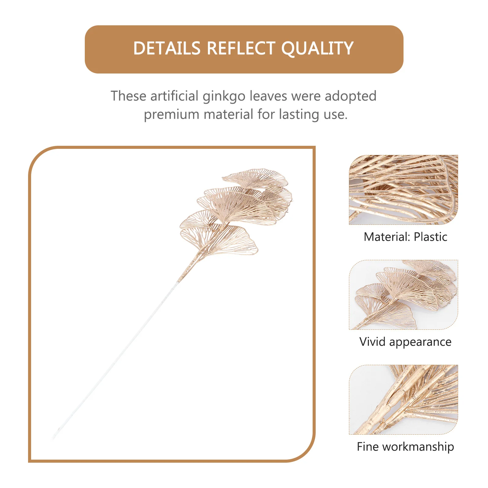 

5Pcs Artificial Ginkgo Leaf Picks Decoration Wedding Decors Lifelike Ginkgo Leaves Decor Flower Arrangement Supplies