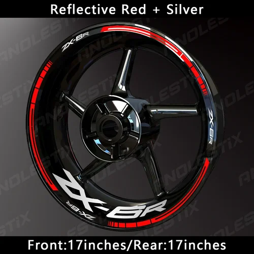 Imagen 2 del producto AnoleStix-pegatina reflectante para rueda de motocicleta, cinta de rayas para llanta, para Kawasaki Ninja ZX-6R ZX6R
