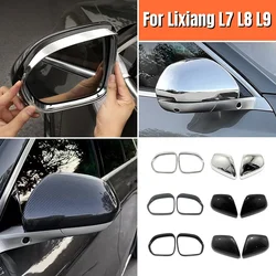 For Leading ideal LiXiang L7 L8 L9 2022+ Car Rear View Mirror Rain Eyebrow Cover Side Rearview Mirror Cap Frame Trim Accessories