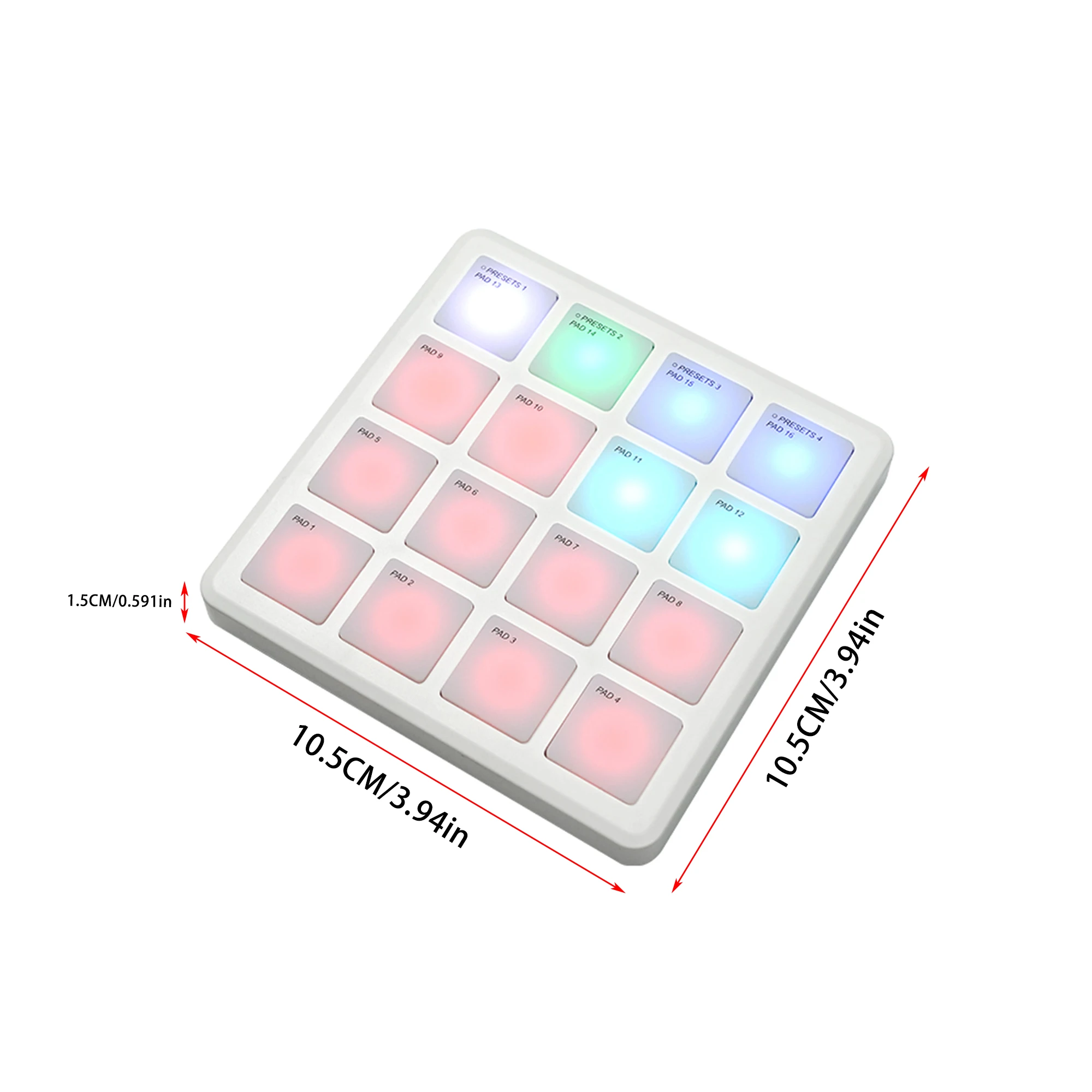 M-VAVE SMC-PAD لوحة الجيب المحمولة اللاسلكية ميدي تحكم 16 منصات مناسبة قرع DJ الموسيقى منظم لوحة المفاتيح تحكم #2