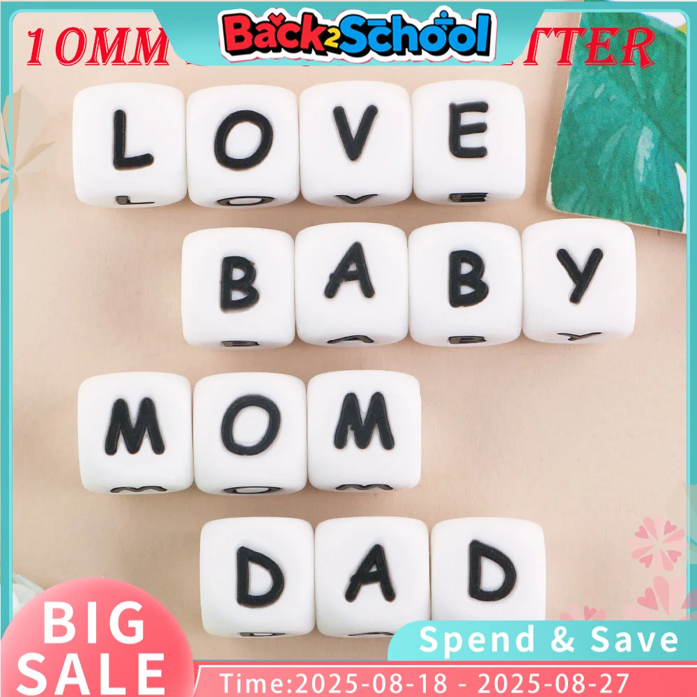 

10MM 50/100/200/500/1000Pcs Alphabet Silicone Letter Bead For Jewelry Making Bracelet Necklace Earrings Personalized Accessories
