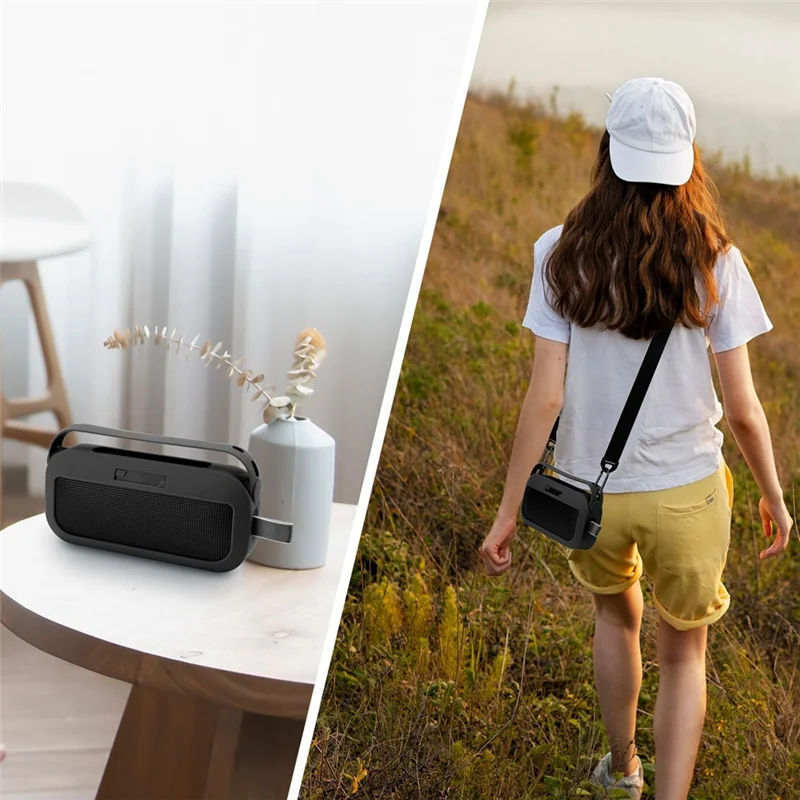 ใหม่-TXESIGN เคสซิลิโคนสําหรับ Bose Soundlink Flex Speaker กระเป๋าเดินทางป้องกันกระเป๋าถือสีดํา