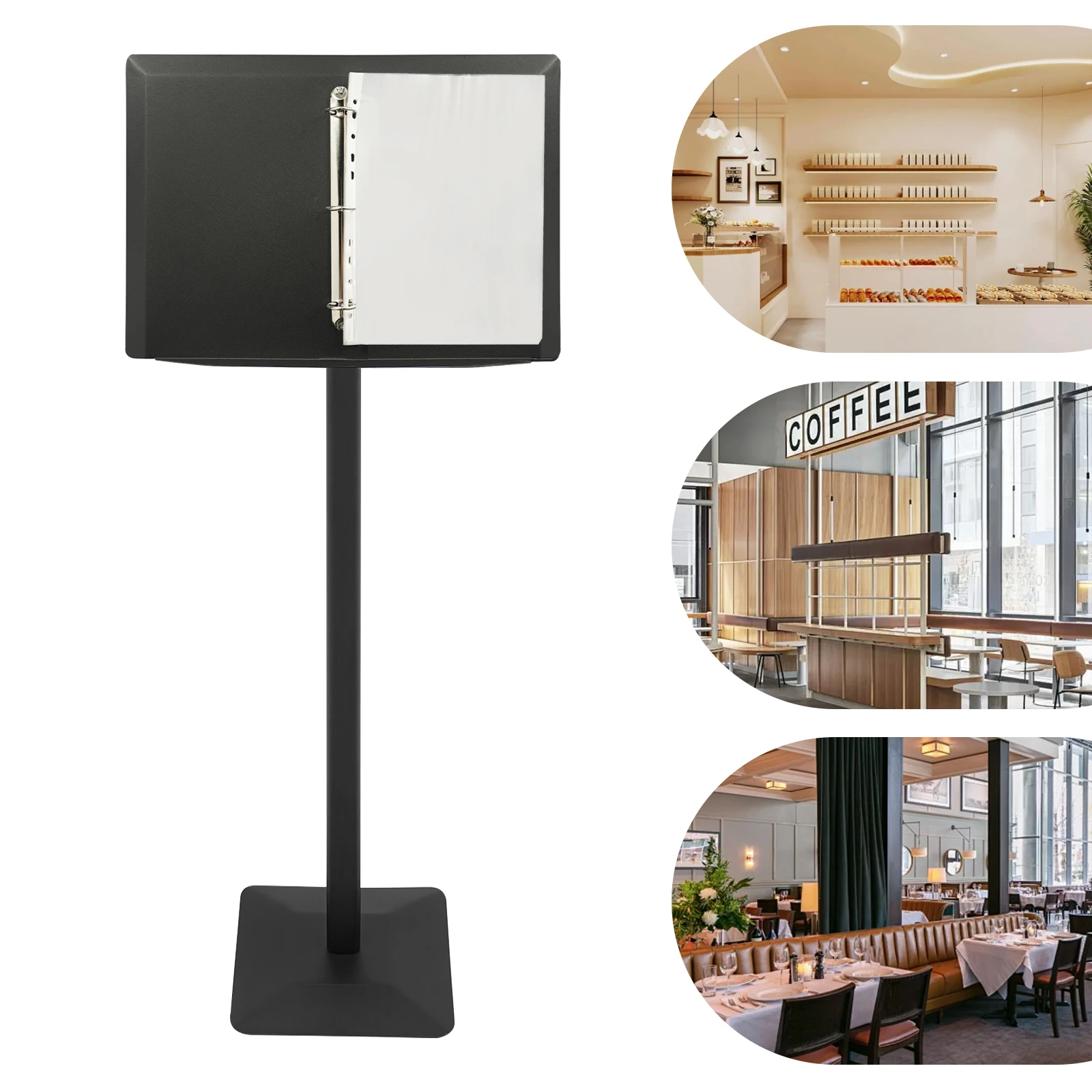 Tempat Menu Berdiri Model A-Frame dengan Binder, Stand Menu Meja untuk Restoran, Papan Spesial Kafe & Display Acara