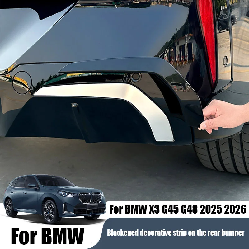 

For BMW X3 Long 30L xDrive G45 G48 2025 2026 Rear bumper blackened decorative strip ABS material exterior modification