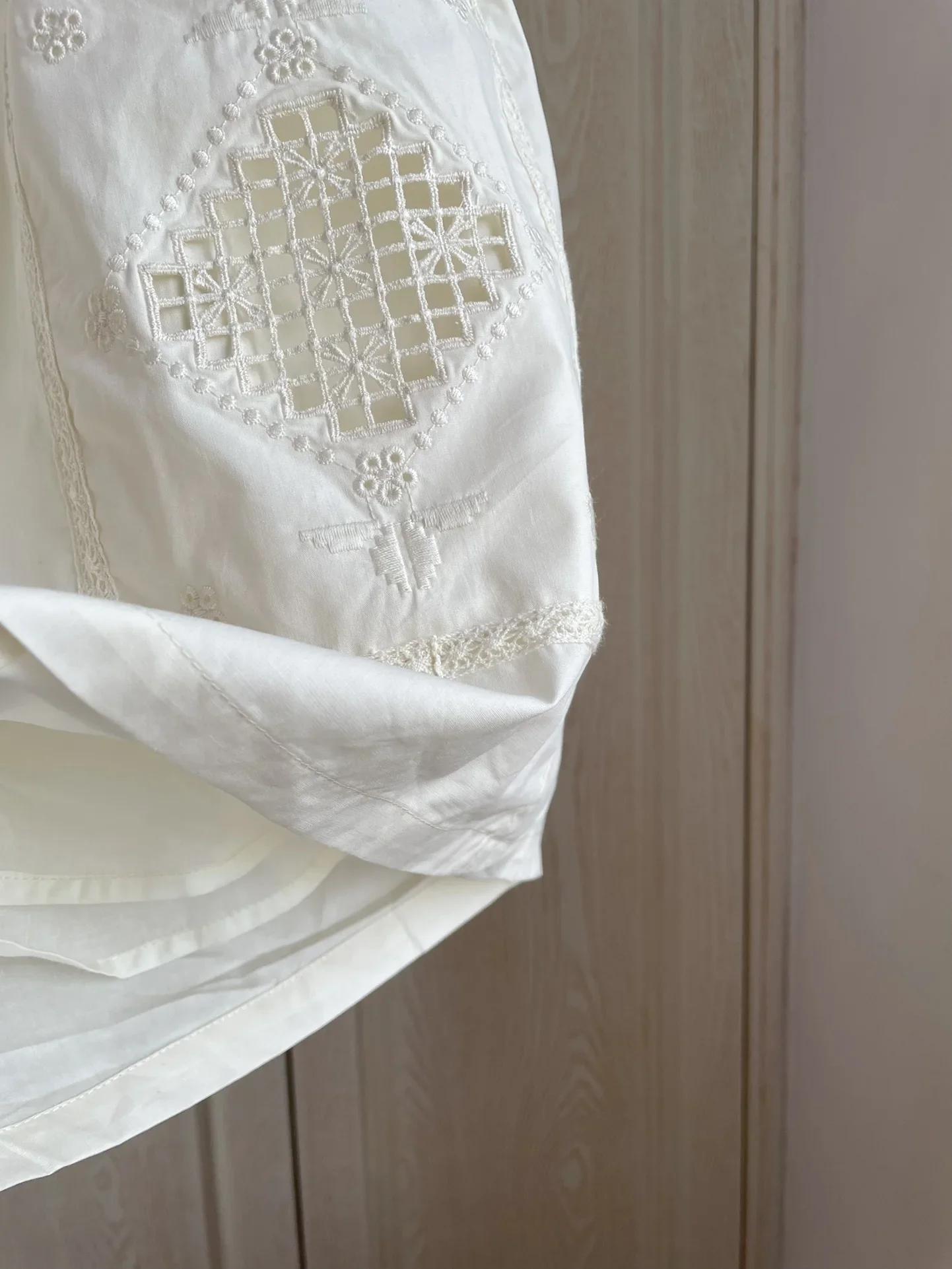 Dames Zwaar borduurpakken Grote zakken Korte mouw Turn-down kraag Shirt + elastische taille Shorts Casual 100% katoenen set