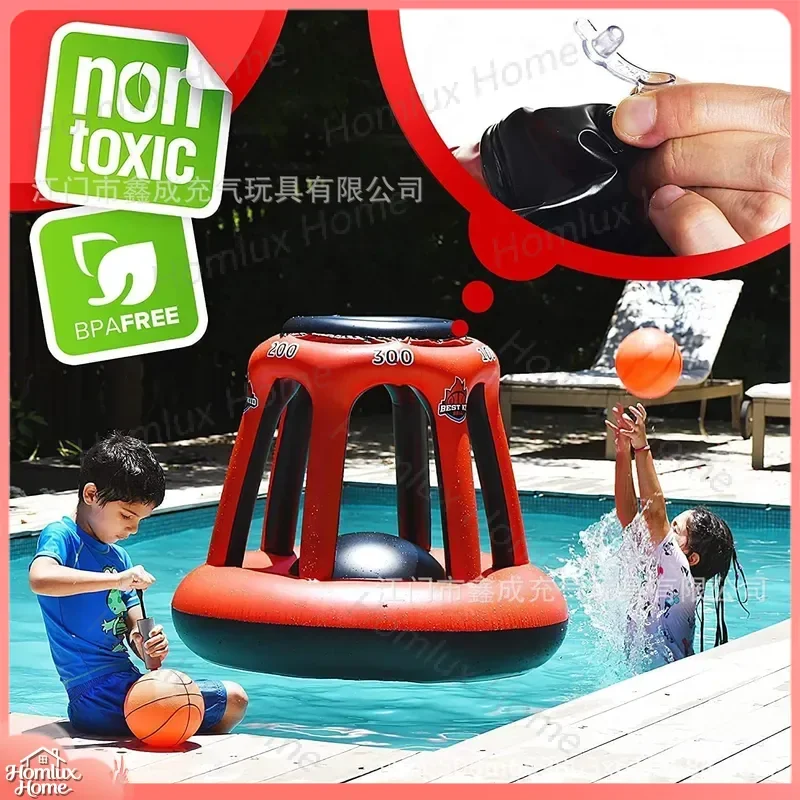 Inflatable Basketball Hoop for Kids Outdoor Sports Toy PVC Basketball Shooting Game Tumbler Inflatable Sports Equipment for