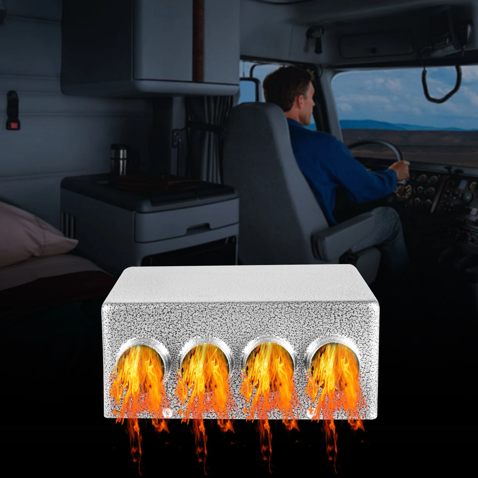 

Автомобильный обогреватель 12 В, 4-полосный воздухонагреватель с 12 толстыми медными трубками, турбодвигатель, быстрый нагрев, мощный теплый воздух для обогрева автомобиля