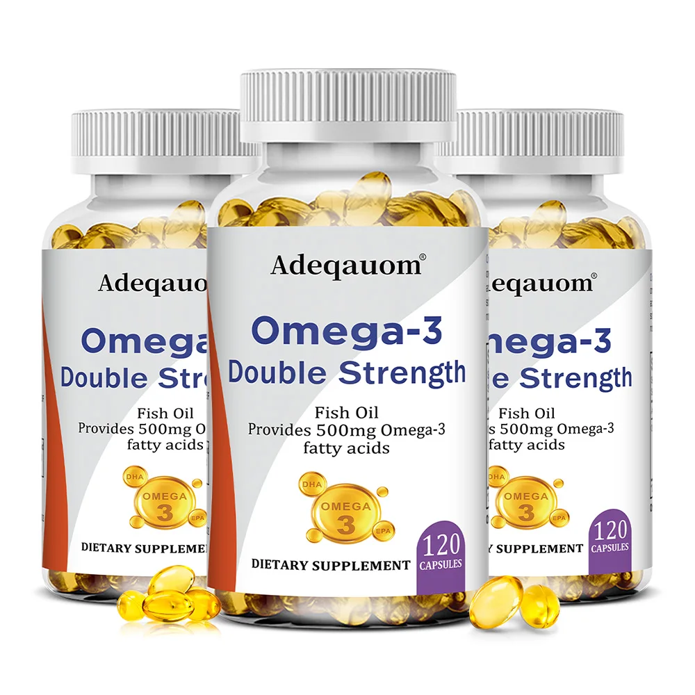 Omega-3 Fish Oil Softgels 1000mg, High EPA & DHA, Supports Skin, Hair, Immune, Memory, Intelligence & Overall Daily Wellness