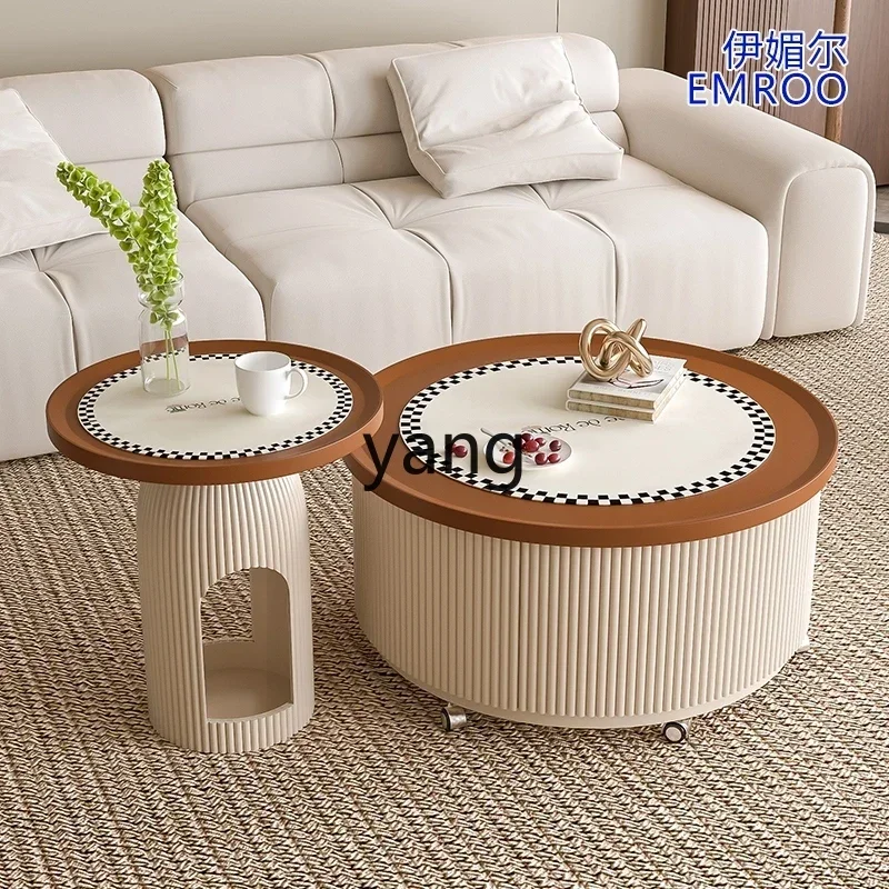 

LTT home living room small apartment design high-end retro round tea table